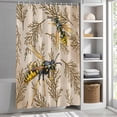 thumbnail image 6 of Vintage Bee Long Shower Curtain Set, Waterproof Shower Curtains for Bathroom, Vintage Brown Tree Branch Washable Fabric Cloth Bath Curtain for Bathtub Decoration with Hooks 72x84 Inches, 6 of 9