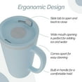 thumbnail image 5 of Copco Cone 16oz Insulated Travel Mug with Handle, Double Wall, Slide-Closure Lid, BPA-Free, Microwave & Dishwasher Safe, Reusable Plastic Travel Coffee Tumbler - Portable Coffee Cup (Light Blue), 5 of 7