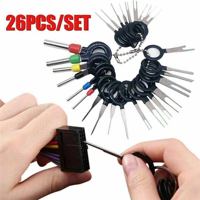 60Pcs Motorcycle Terminal Pin Removal Tool Wiring Connector Extractor Puller Kit 