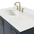 thumbnail image 6 of Ariel Taylor 42 In. Left Offset Oval Sink Bathroom Vanity With Carrara White Quartz Countertop 1.5 Edge In Midnight Blue, 6 of 11