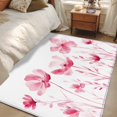 thumbnail image 4 of 4'x6' Area Rugs, Pink Spring Floral Indoor Outdoor Area Rug for Living Room Bedroom, Watercolor Botanical Summer Flower Washable Bathroom Rugs Kitchen Floor Carpet Mats Home Decor Aesthetic, 4 of 8