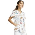 thumbnail image 3 of Tooniforms Scrubs Top For Women V-Neck Print TF736, XS, Friendship Goals, 3 of 4