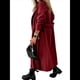 thumbnail image 5 of Chaqueta Clásica de Mujer con Solapa, Larga, Abertura Frontal y Cinturón, Abrigo Extra de Lana Vino Tinto XL, 5 of 6