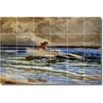 thumbnail image 1 of Ceramic Tile Mural-Winslow Homer Ships 9. 36" w x 24" h using (24) 6 x 6 ceramic tiles, 1 of 3