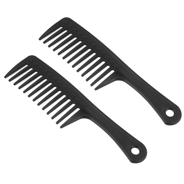 2pcs Wide Tooth Comb for Curly Hair Wet Hair Long Thick Wavy Hair  Detangling Comb Plastic Hair Combs for Women Black - Walmart.com
