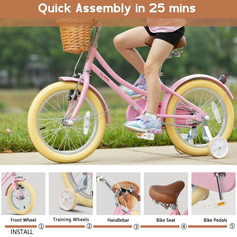 Glerc Little Molly 16 inch Kids Girls Bike for 4-7 Years Old
