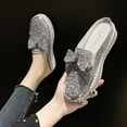 thumbnail image 5 of ZTTD Women's New Spring and Summer Bow Knot Diamond Sequins Semi Slippers Thick Soled Worn Externally Sandals, 5 of 7