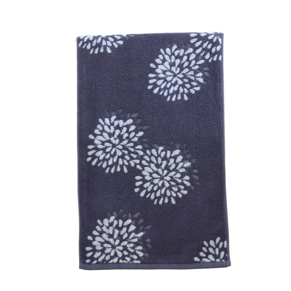 Hand Towels Hydrangea Floral Pattern Cotton Absorbent Soft Decorative Towel for Bathroom 13.8 x 29.5 Inch (Grey)