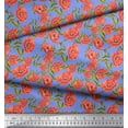 thumbnail image 2 of Soimoi Blue Cotton Poplin Fabric Leaves & Floral Decor Fabric Printed Yard 42 Inch Wide, 2 of 3