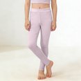 thumbnail image 6 of Miluxas Girls Modal Leggings, Full Length Footless Stretch Girl's High Waisted Tights Soft Basic Solid Yoga Pants Purple 6 Years, 6 of 9