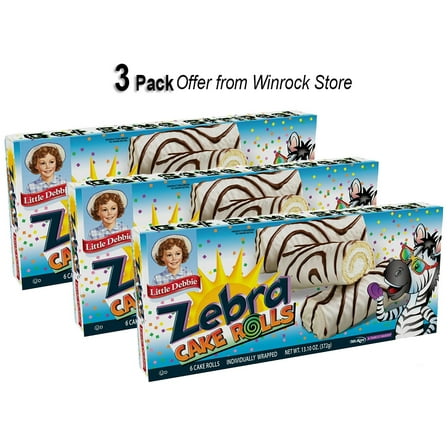 Little Debbie Zebra Cake Rolls, 13.1 oz, 6 count (3 Pack) Offer from Winrock Store