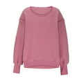 thumbnail image 5 of UYISJ Women's Sherpa Fleece Sweatshirts Oversized Long Sleeve Thick Warm Pullover Sweater Fall Thermal Solid Color Shirts Pink L, 5 of 8