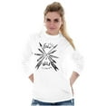 thumbnail image 3 of Boho Feather Arrows Free and Wild Women Plus Size Long Sleeve Graphic Tee Brisco Brands 2X, 3 of 5