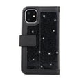 thumbnail image 2 of Zipper Wallet Case for Apple iPhone 11 6.1", Allytech Bling Glitter Leather Case with 9 Credit Card Holder Flip Magnetic Closure Stand Cover with Cash Pocket and Hand Strap, Black, 2 of 9