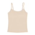 thumbnail image 4 of Womens Tank Tops, Duoif Ribbed Crop Top with Built-In Bra, Sleeveless Layering Womens Shirts Beige L, 4 of 4