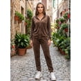 thumbnail image 2 of Conjunto 2 Piezas Hoodie con Cierre y Pants Estilo Casual Chic con Detalle Brillante para Mujer, 2 of 5