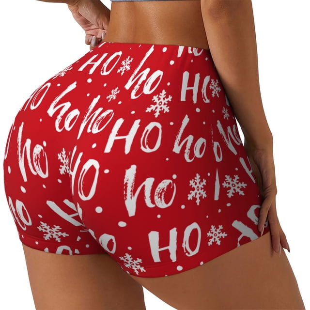 Balery Hohoho Pantalones cortos de entrenamiento estampados para mujer, sin costuras, ajustados, para gimnasio, yoga, correr, deportes, ejercicio activo, fitness.-XX-Large