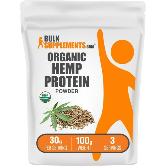 BulkSupplements Organic Hemp Protein Powder - 100 Grams (3.5 oz)