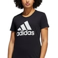 thumbnail image 2 of adidas Women's Metallic Cotton Logo T-Shirt Black Size Large, 2 of 3