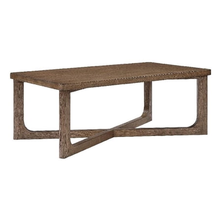 Coffee Table- 48 Inch Rectangle Top- X-Base Design- Light Brown