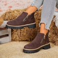 thumbnail image 5 of CSStudio Women Suede Croc Embossed Side Zipper Ankle Boots 4cm Platform Closed Toe Casual Short Booties Spring Fall Daily Wear, 5 of 7