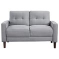 thumbnail image 2 of Bow 54 Inch Loveseat- Grid Tufted Back- Track Arms- Self Welt Trim- Gray, 2 of 6