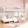 thumbnail image 3 of Zimtown Twin-over-Twin Low Profile Junior Bunk Bed, White, 3 of 8