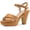 Brown, variant on Women's Fashion Platform Strap Slingback Chunky Heel Open Toe Sandals Green 10