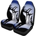 thumbnail image 2 of Funda para asientos de coche ABPHQTO Juego de 2 fundas azul dos siluetas de ciervos del norte, 2 of 4