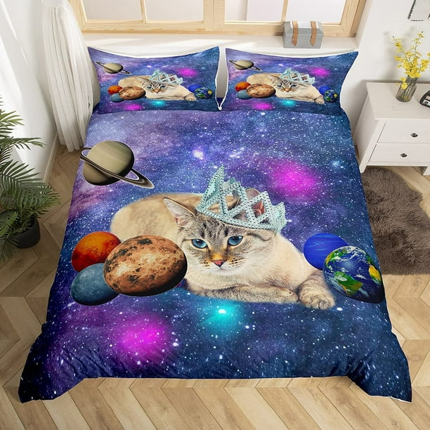 Cute Kids Animal Bedding Set Full Size Cat Duvet Cover Cute Cat