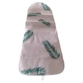 thumbnail image 2 of Toalla de planchado con plancha de vapor y estampado de flores, tabla de planchar de 140 x 50 cm plumas verdes, 2 of 6