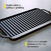 Bilot Cast Iron Chef Collection Rectangular Reversible Grill & Griddle - 20 in x 10 in