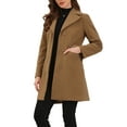 thumbnail image 4 of INSPIRE CHIC Lapel Collared Belted Coat for Women's Open Front Long Sleeve Overcoat XS Khaki, 4 of 6