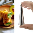 thumbnail image 3 of Molde cónico de acero inoxidable para croissants, 6 piezas, grande y pequeño, para pan danés en espiral, herramienta para hornear pan en forma de tubo grande, 3 of 5