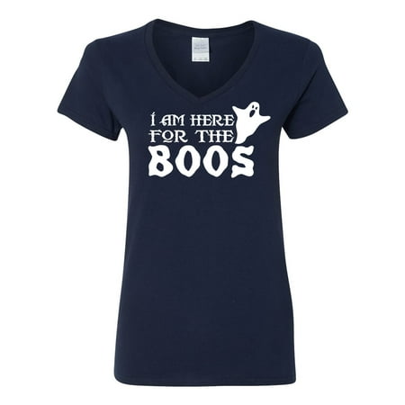 Here For The Boos Costume Womens V Neck