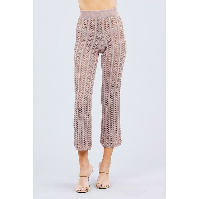 Flare Long Fishnet Sweater Pants