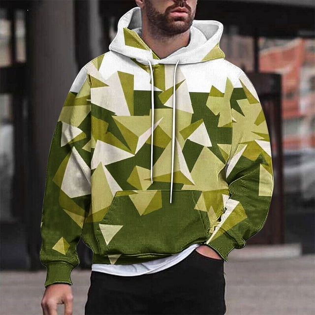 Sudadera con capucha para hombre, estilo casual, con cuello redondo, estampado, manga larga, blusa de poliéster