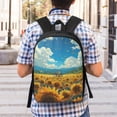 thumbnail image 5 of Disketp Field Bicycle Young Sunflower School Backpack, Lightweight Basic Middle School Bookbags 17 Inch Casual Daypack for Student College, Travel or Outdoor, 5 of 6