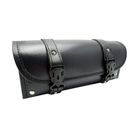 Motorcycle Barrel Bag - Motorcycle Fork Bag Handlebar Leather Tool Pouch Roll Barrel Bags for Yamaha Honda Kawasaki