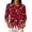 Red, variant on LTTVQM Women's Blouses Merry Christmas Holiday 3/4 Sleeve Collared Half‑Button Polo Hanging Ornament Print Relaxed Daily Wear Shirts