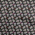 thumbnail image 1 of oneOone Viscose Chiffon Black Fabric Skull Fabric For Sewing Printed Craft Fabric By The Yard 42 Inch Wide-aB, 1 of 5