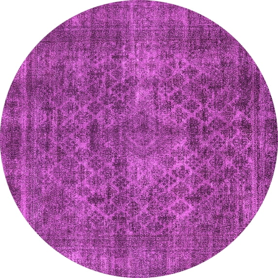 Ahgly Company Indoor Round Oriental Pink Industrial Area Rugs, 3' Round