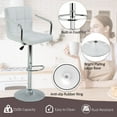 thumbnail image 5 of YRLLENSDAN Tall Bar Stools Set of 2 High Bar Chairs with Armrest Kitchen Bar Stools Swivel Adjustable Bar Stool Leather Island Chairs Set of 2 Counter Height Bar Stools with Back,White, 5 of 7