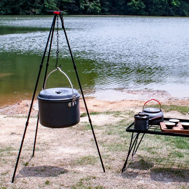 Campfire cooking tripod + trammel hook - bushcraft, dutch oven, bell tent,  yurt, Garden & Patio, Barbecuing & Outdoor Heat…