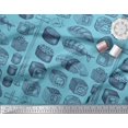 thumbnail image 3 of Soimoi Poly Georgette Fabric Grains & Fish Food Printed Fabric 1 Yard 52 Inch Wide, 3 of 3