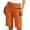 c01Orange, variant on Women Solid Color Plus Size Elastic Twill Slim Waist Regular Hiking Shorts With Pockets Summer Casual Shorts Yellow S