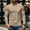 Khaki, variant on Mens Quarter Button Up Shirt Lightweight Henley Muscle Gym Long Sleeve Pullover Fall Fashion Slim Fit Solid Tops