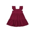thumbnail image 1 of goowrom Girls? Wave Point Jumpsuit/Dress, Ruffled Sleeve Square Neck Summer Clothes, 1 of 7