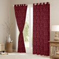 thumbnail image 3 of Feelyou Maroon Mandala Damask Curtains Pack of 2 (52x84 Each), Ghost Window Curtains, 3 of 6
