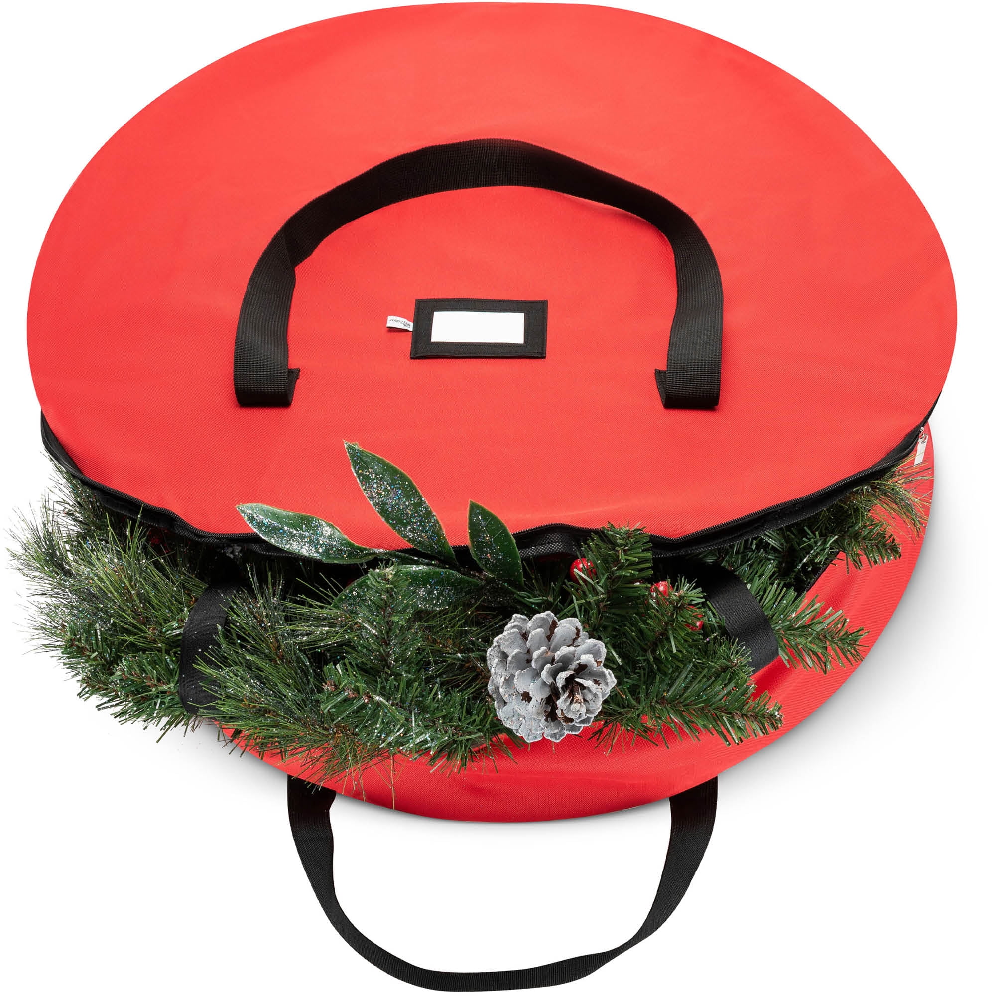 Christmas Wreath Storage Container Oxford Canvas Bag Zipper Handles Red 30/'/'